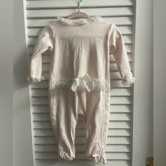 Edgehill Collection LIKE NEW Pink Onesie W/Chiffon, Tulle,Bow Accents Size 6M - Picture 7 of 7
